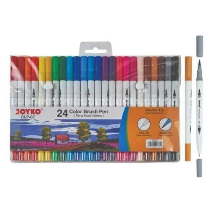 

Ba [ Set ] Color Brush Pen - Joyko Clp-07 24 Warna Murah!
