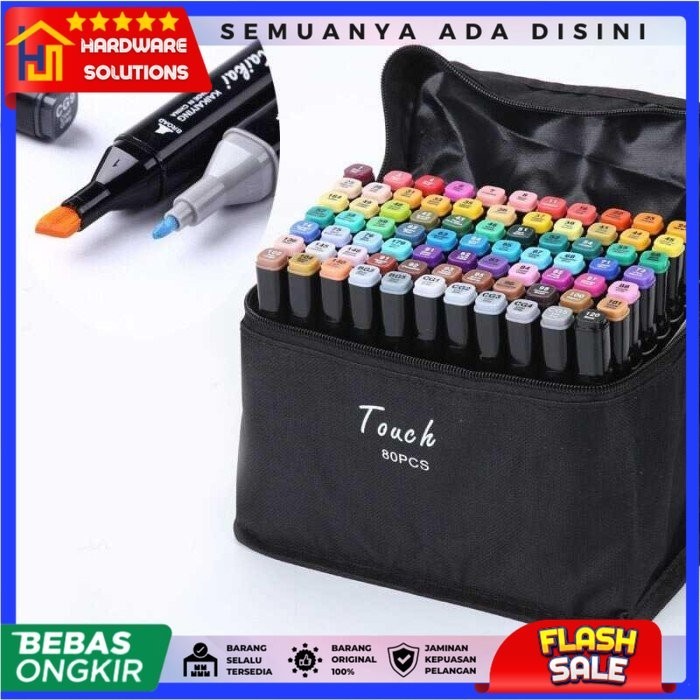 

Ba Spidol Dual Side Fine Art Brush Pen Art Marker Set 80 Color - Hl270