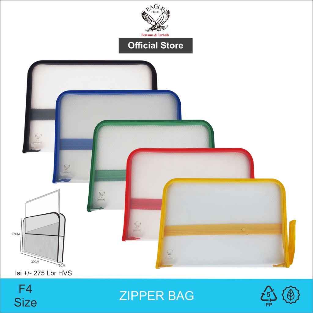 

EAGLE Zipper Bag F4 (Folio) / Map Zipper / Map Plastik Resleting
