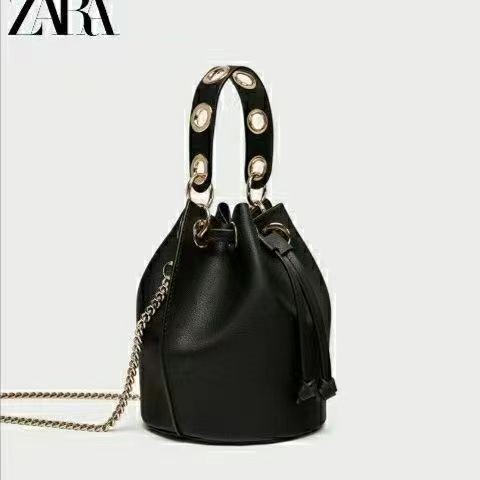 ZARA Tas Wanita Gaya Baru Tali Serut Mini Ember Kecil Serbaguna Rantai Kurir Satu Bahu Populer |0F2C