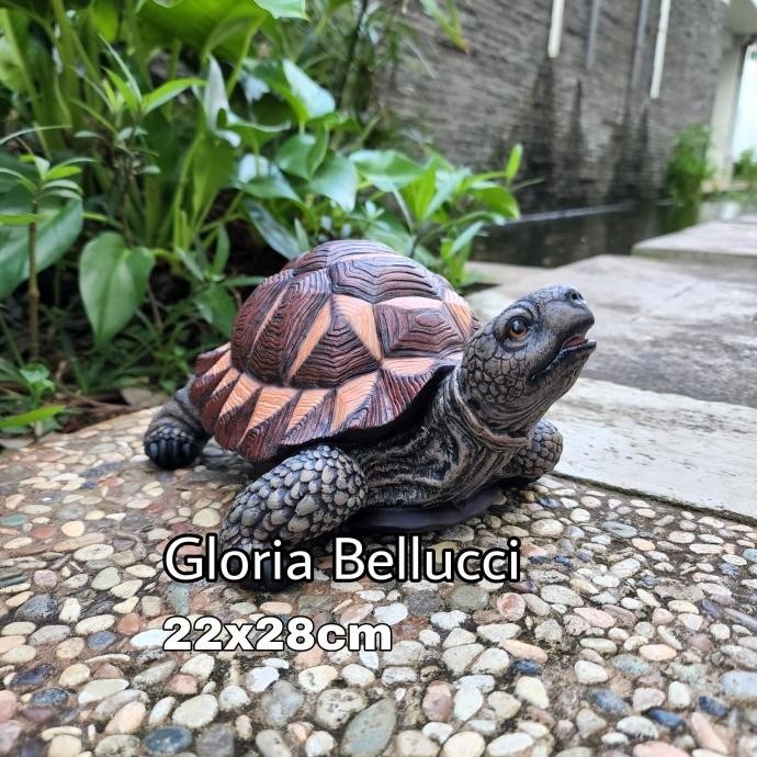 patung pajangan kura2 sulcata miniatur kura kura hiasan kolam kebun