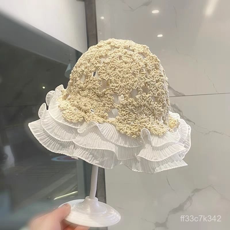 Crocheted Lace New Style Lace Handmade Hat Sun Hat Fashion Fisherman Hat Knitted Western Style Summe