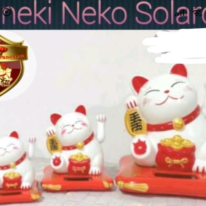 kucing solar jumbo/pajangan kucing hoki/ manekineko tangan goyang