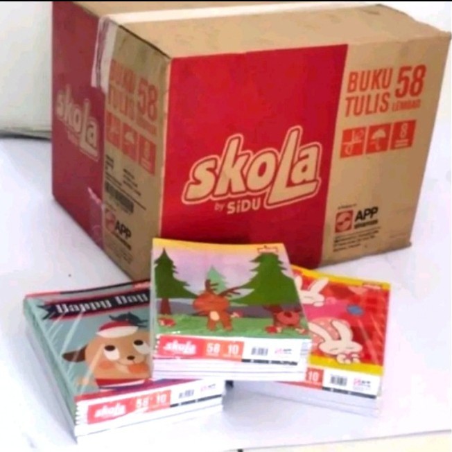 

Sale Grosir Buku Tulis Skola By Sidu 58 Lembar /Pak 10Buku
