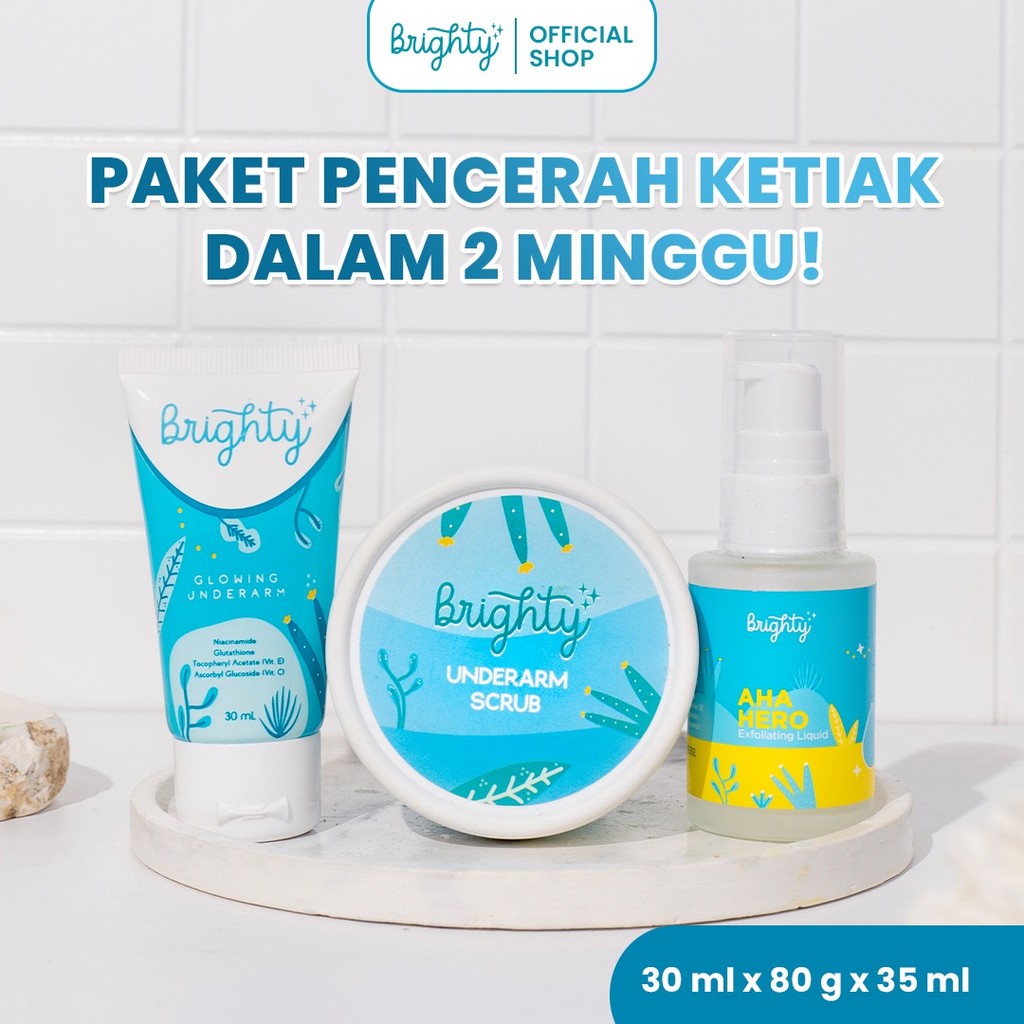 Brighty Aha Hero Serum X Glowing Underarm X Underarm Scrub Pemutih Ketiak Selangkangan Lipatan Hitam