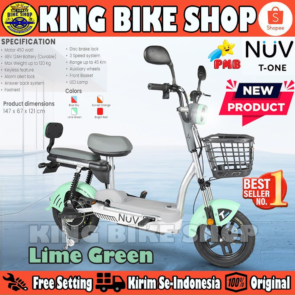 Sepeda Listrik NUWA ELECTRIC BIKE T-ONE 450 Watt Electric E Bike