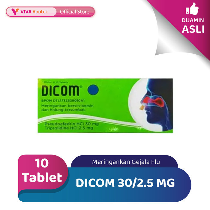 Dicom 30/2.5 mg untuk Meringankan Gejala Flu (10 Tablet)