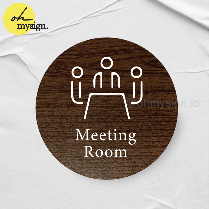 

Grosir Meeting Room Ruang Rapat Sign Board Kayu Bulat Print Signage Label Elegan