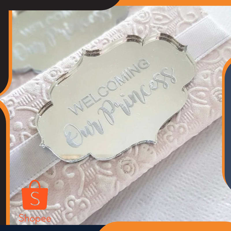 

Terlaris Gold Custom Acrylic Mirror Tags | Hampers Tag Akrilik Mirror | Label Keren