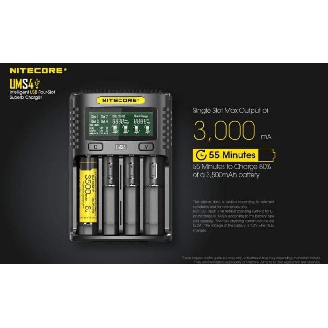 Jual Charger Baterai Nitecore Ums4 4 Port Imr Lifepo4 Ni-Mh Ni-Cd Charger