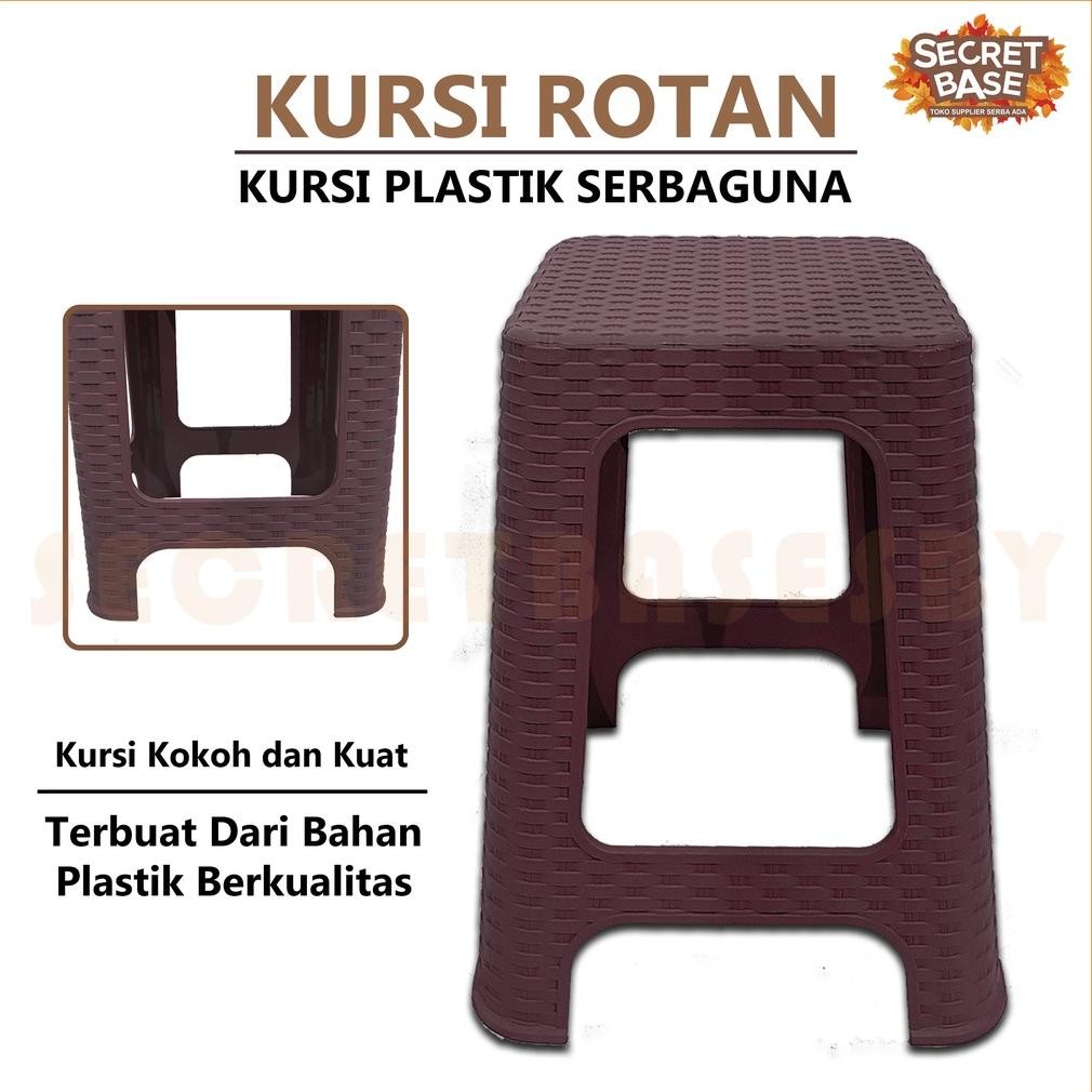 ter-98 KURSI ROTAN - Kursi Plastik Tinggi / Bangku Tinggi Kokoh / Kursi Motif Rotan Murah Viral