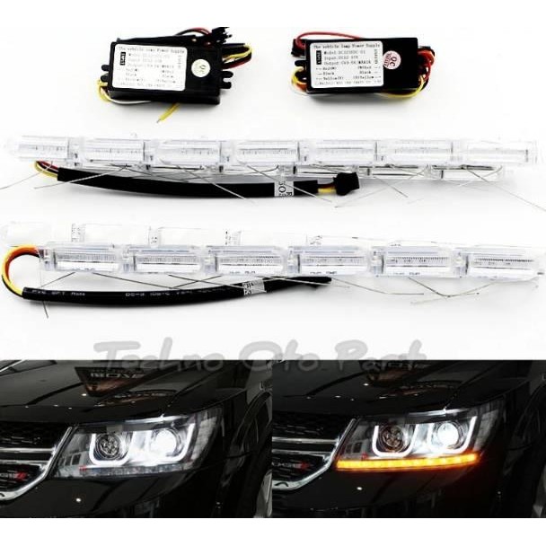 Super Murah Lampu Led Drl Alis Cristal Meteor 50Cm White Running Yellow Murah