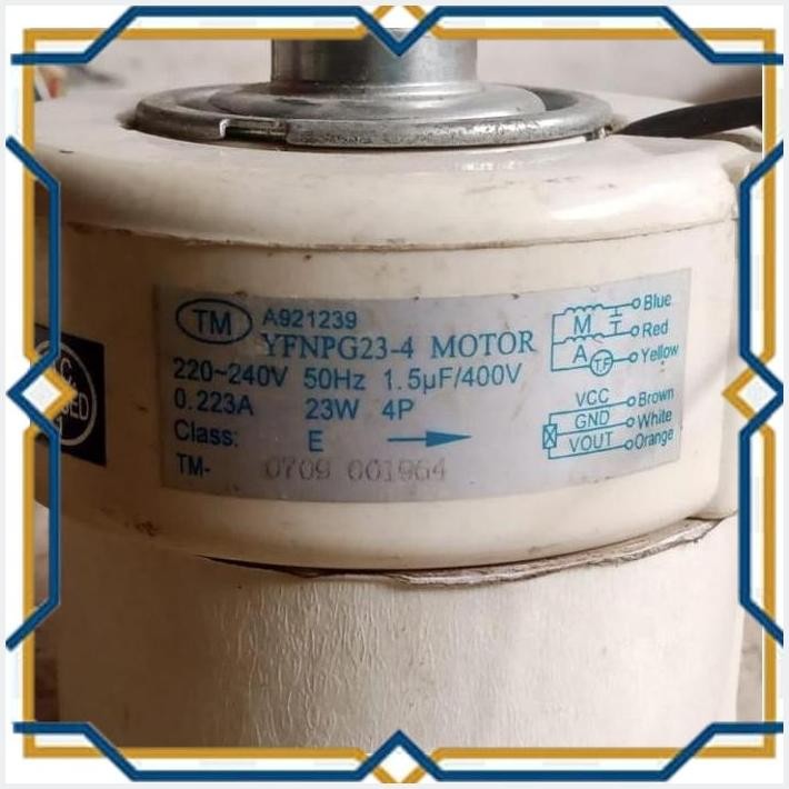 [PAL] MOTOR FAN INDOOR AC PANASONIC A921239 YFNPG23-4 MOTOR 220-240V 50HZ 1.5UF 400V 0.223A 23W 4P C