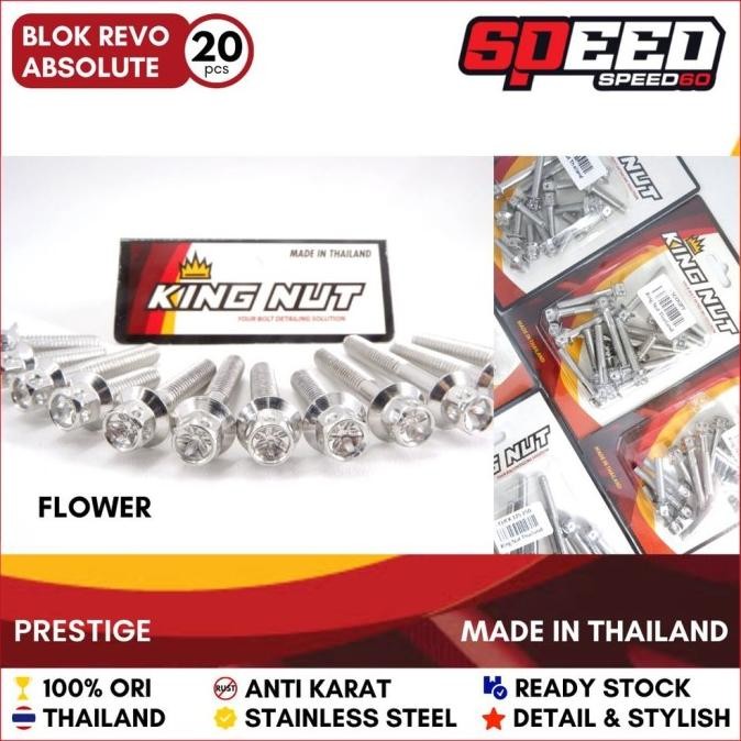 Set Baut Blok Kalter Mesin Honda Revo Absolute Revo Abs Probolt Stainless King Nut Thailand