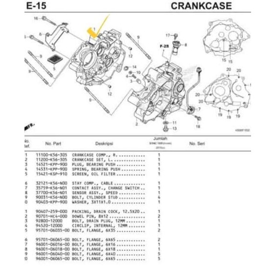 Crankcase Tengah Blok Mesin Tengah Calter Honda All New Cb 150R Led