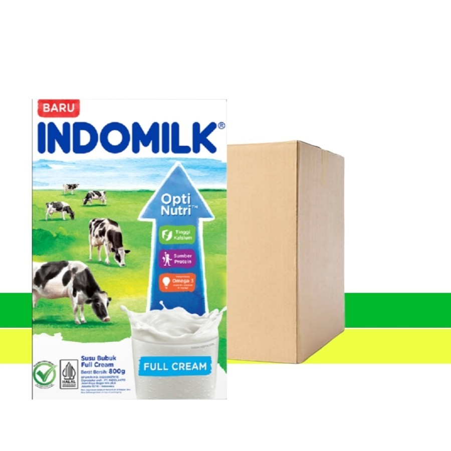 

INDOMILK Instan Plain Susu Bubuk Full Cream 800 g - Karton