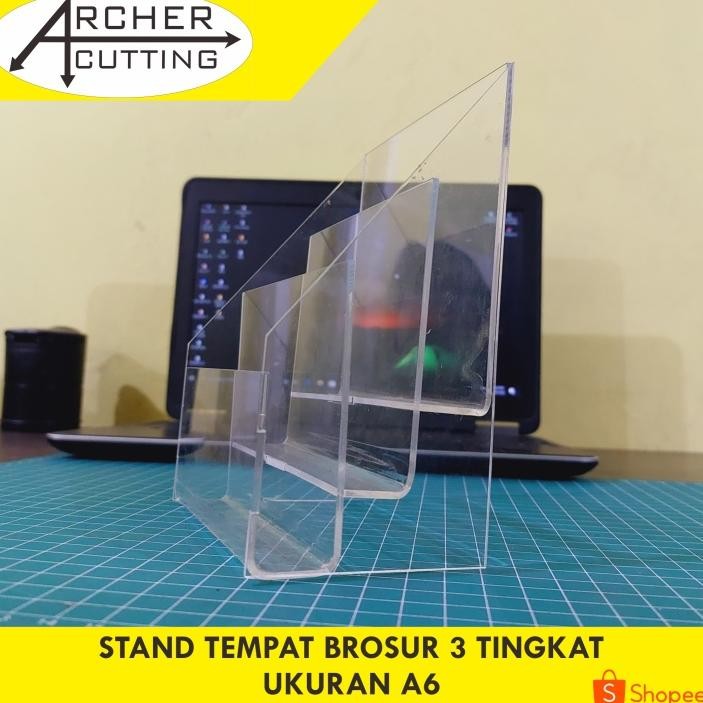 VIRAL stand brosur meja 3 tingkat tent holder 1/3 f4 akrilik gh-45