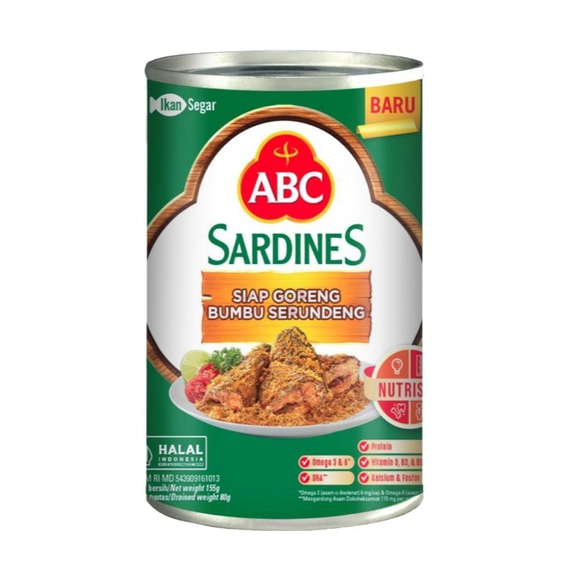 

ABC Sardines Sarden Siap Goreng Bumbu Serundeng Can 155 g