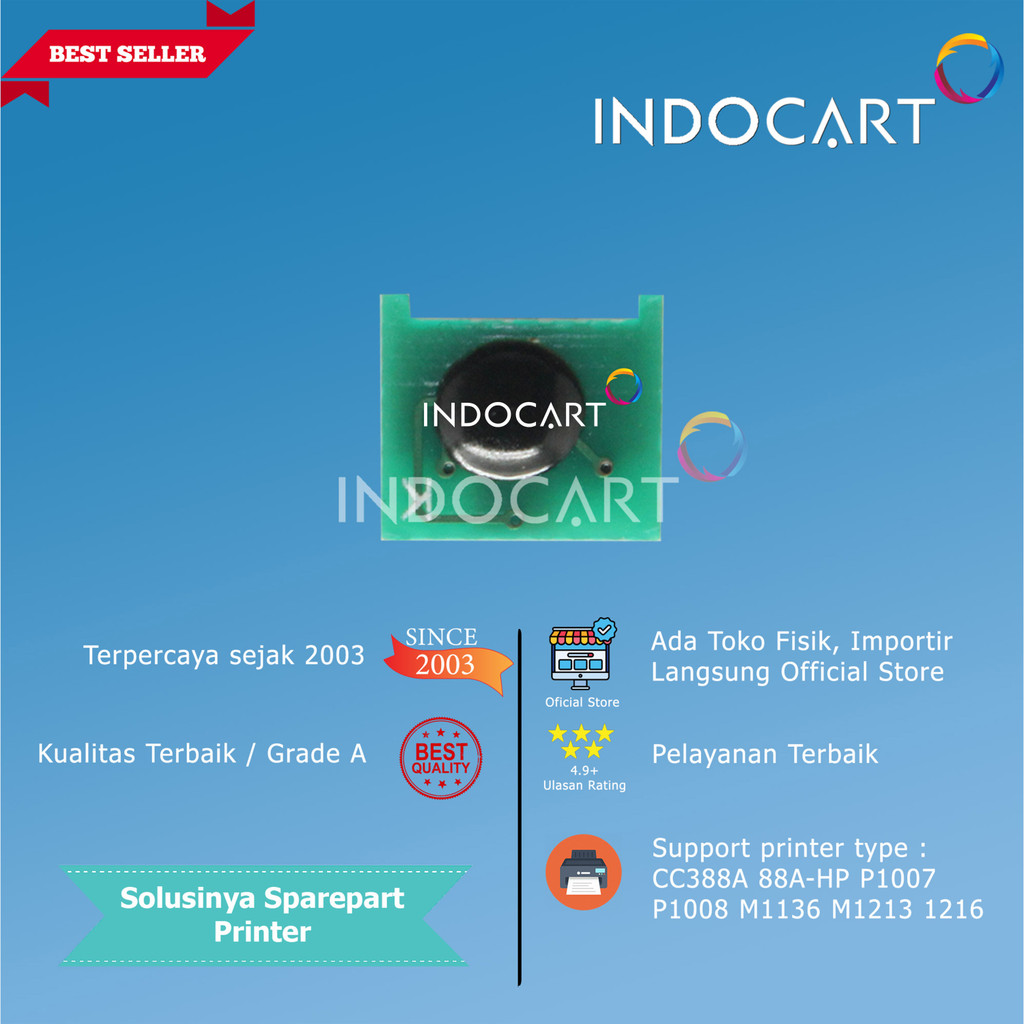 Chip CC388A 88A-HP LJ P1007 P1008 P1107 P1108 M1136 M1213 M1214 M1216 Toner 1K5