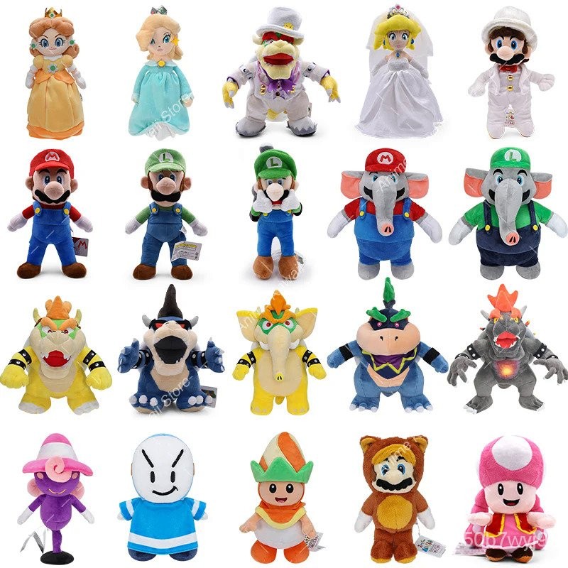 Hot Game Mario Bros Plush Doll Cute Mario Luigi Princess Peach Daisy Rosalina Elephant Bowser Bowser
