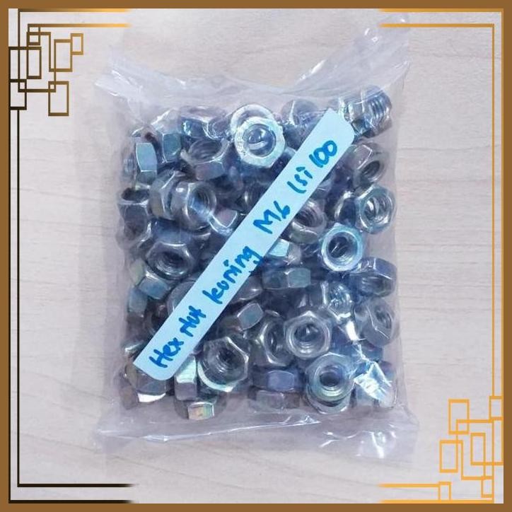 [HLT] MUR KUNING / HEX NUT M6X1 (ISI 100PCS)