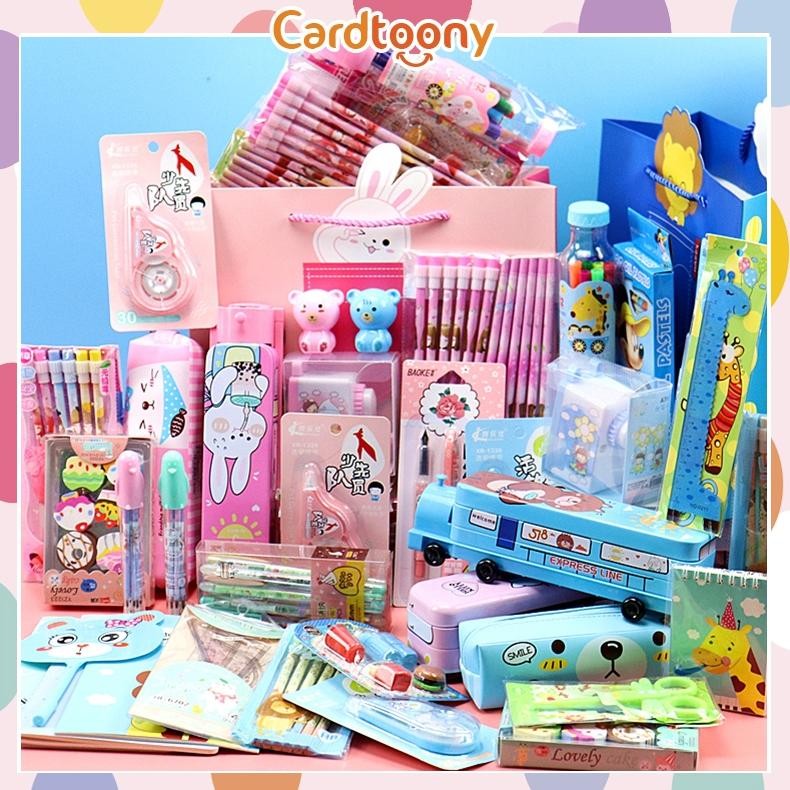 

dgf-4 Paket Alat Tulis Kiloan Pulpen Stiker Memo Tempel Penghapus Pensil Buku Penggaris Rautan Stationery Gunting Stapler Stationery Set Murah
