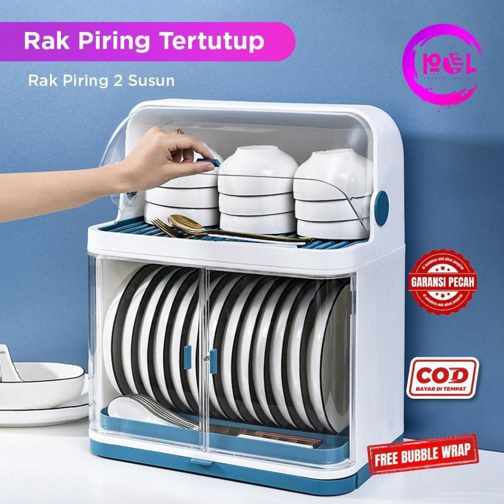 Rak Piring Anti Debu Plastik | Rak Piring Calon Mantu | Tempat Piring Tempat Gelas