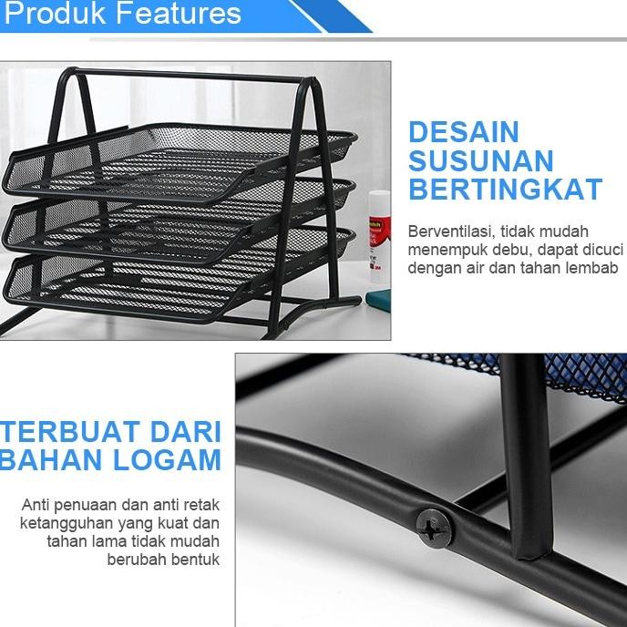 

Promo! Rak Kertas Dokumen Surat 5 Susun Paper Document Letter Tray Tier Hemat