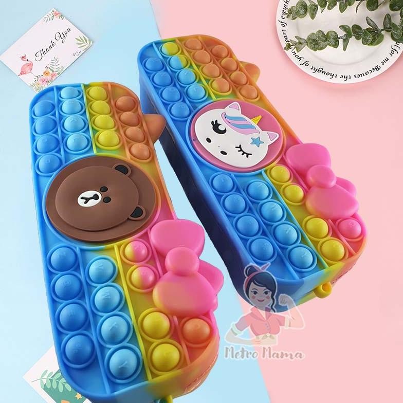 

TERMURAH Kotak Pensil Anak Pop It Tebal Tempat Pensil Silikon Alat Tulis Sekolah Hello Kitty Unicorn an-45