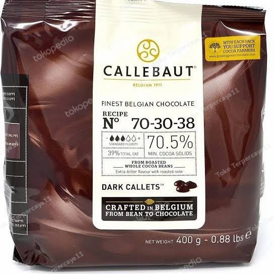 

STOK TERBATAS Coklat chips callebaut dark chocolate belgian 70.5% 400gr