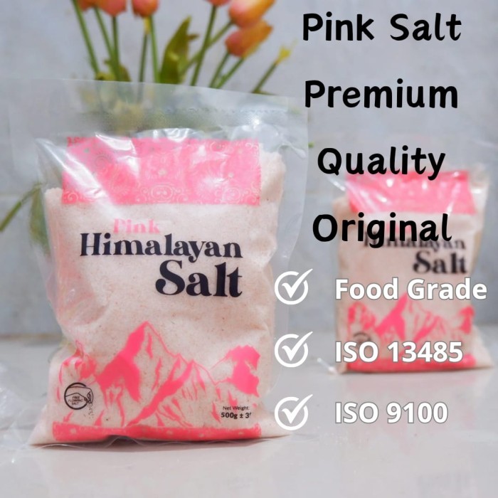 

Himalayan Salt Pink Rock Salt Extra Fine 1Kg - Garam Himalaya 1Kg - Adelineez