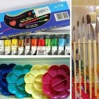 

rq-56 Paket Melukis 3 In 1 Kuas Lukis Cat Air Palet / Paket Lukis Berkualitas