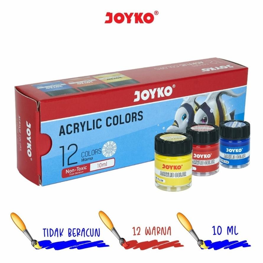 

RHH-1823 Acrylic Color Set Cat Aklirik JOYKO 12warna ACC-10ml/Cat Lukis Aklirik Berkualitas