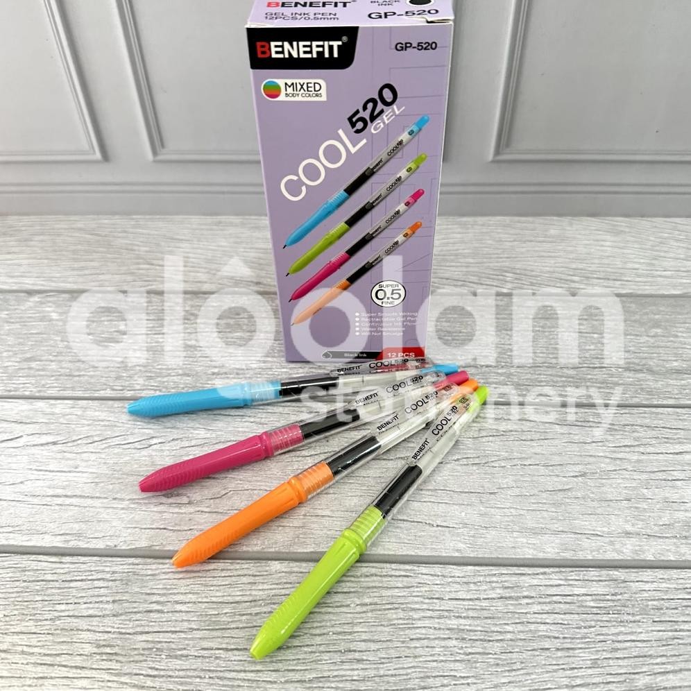 

Ew64 SELUSIN ( 12 PCS ) Pulpen Gel Gel Pen Benefit Cool Gp-520 Viral