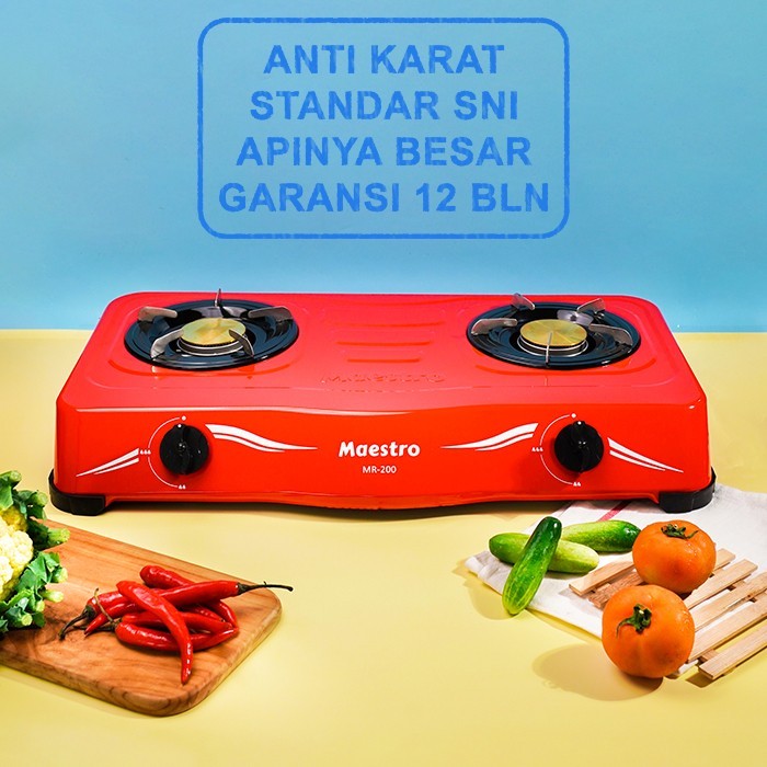 READY Kompor Maestro 2 Tungku - Kompor Gas 2 Tungku - MR-200 ( MR200 ) MERAH