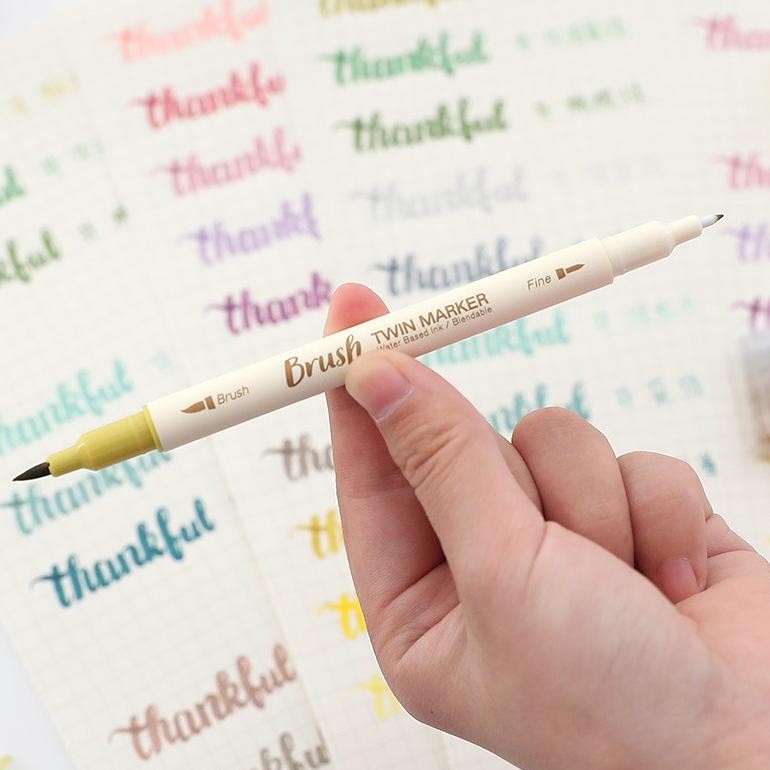 

KOE-1116 Winzige 20Pcs Brush Pen Set Calligraphy Brush Lettering Aesthetic Vintage Warna Warni Brush Marker Pena Kuas Warna Pulpen Pena Kaligrafi Coloring Markers Viral