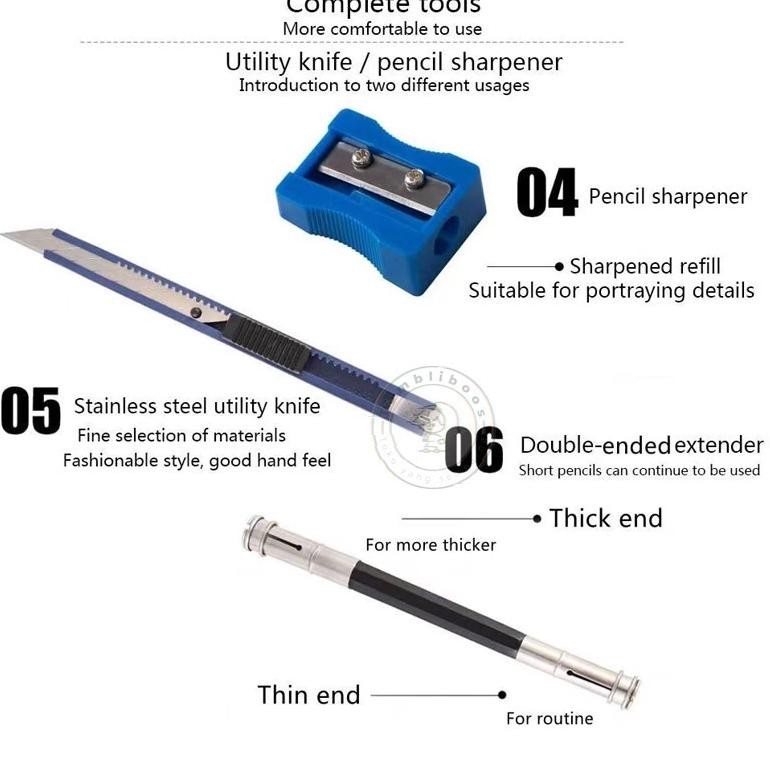 

iQ45 29pcs/Set Lukis Sketsa Lengkap Paket Drawing Pencil Gambar Metal Tin Box Pensil Gambar Sale