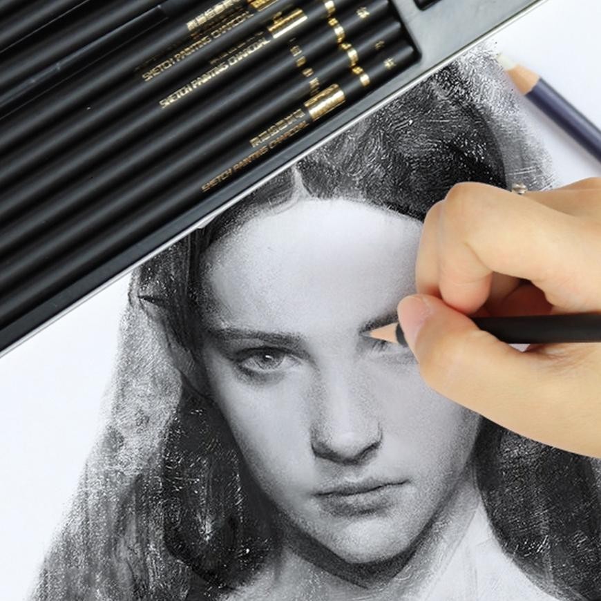 

VE29 Nyoni Drawing Pencil Gambar Set 29pcs Metal Tin Box Pensil Gambar Lukis Sketsa Lengkap Paket Murah