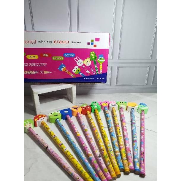 

er-90 Pensil penghapus SUPER (1box=24set)/pensil unik/pensil stip/pensil hapusan Viral