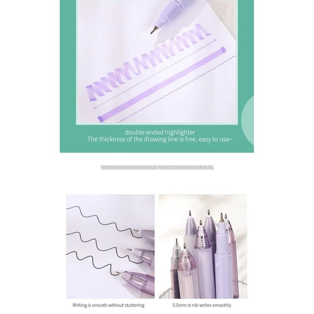 

Is75 [MILOLI] 7Pcs GEL PEN CLASSIC STYLE Simple Pulpen Mekanik Gel Pen Black 0.5mm Minimalist - D0071 Termurah