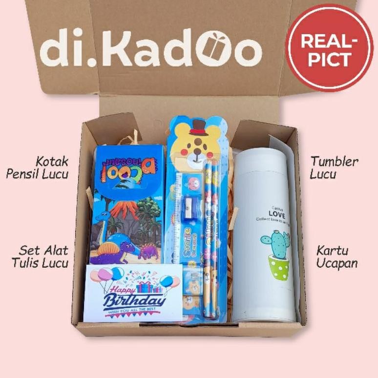 

edf-62 (TERMURAH)!!! Hampers Tumbler | Gift Box | Kotak Pensil Lucu Alat Tulis| Set Hadiah Ulang Anak Tahun Paket By di.kadoo|| Hemat