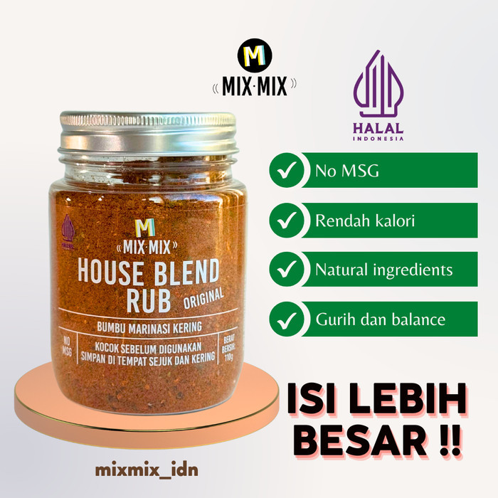 

Sale Mixmix House Blend Rub Spices / Bumbu Serbaguna Tabur Grill Dan Bbq