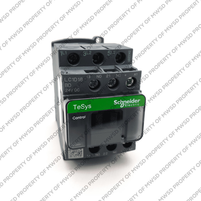 SCHNEIDER CONTACTOR  18A 1NC 1NO 24V dc coil LC1D18BD