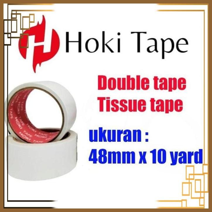 

[WGL] Double Tape Tisue 48mmx10yard hoki putih - lakban isolasi lem selotip