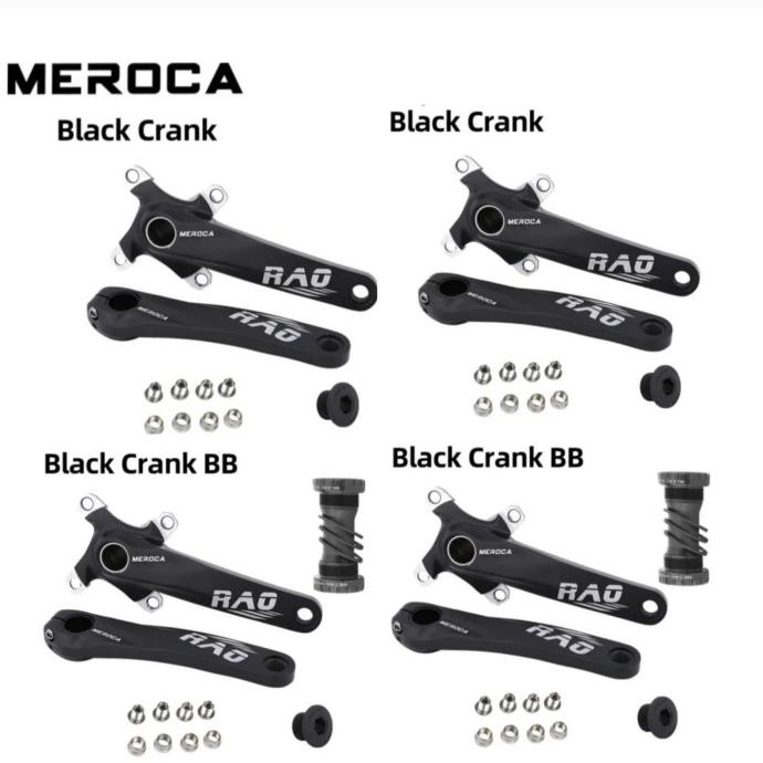 Part Meroca Rao Crankset Ht2 Bcd 104 Crank Set Hollowtech Sepeda Hitam