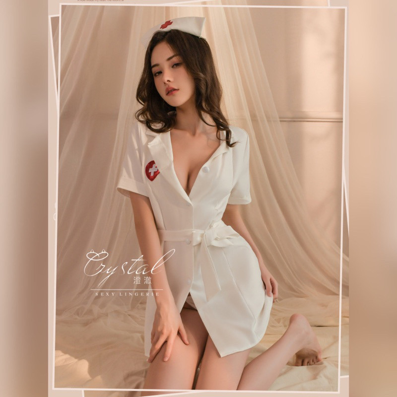 MURAH CRYSTAL ANNIE SEXY LINGERIE NURSE / COSTUME LINGERIE NURSE PERAWAT BAJU SEXY WANITA / KOSTUM
