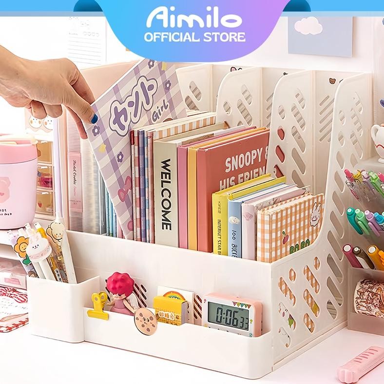 

Original [Ready] Aimilo Rak Buku Organizer File Dengan Tempat Pena Box File Tempat Buku Tempat Penyimpanan Flase Sale