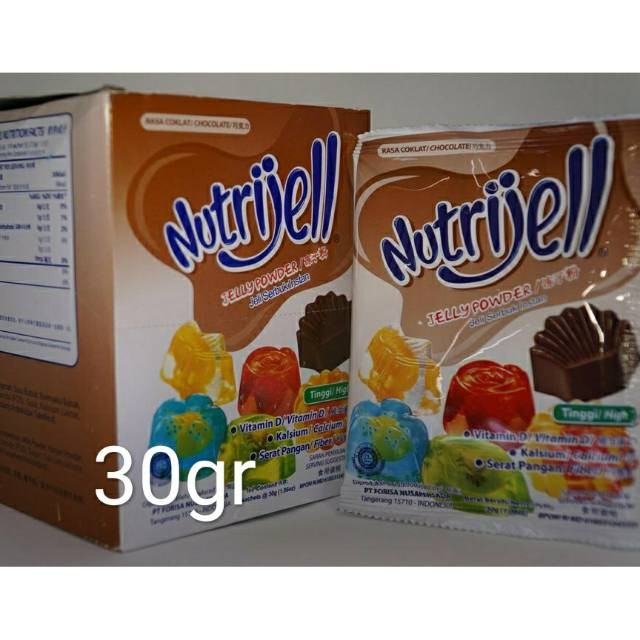 

Nutrijell cokelat 30gr per box isi 12