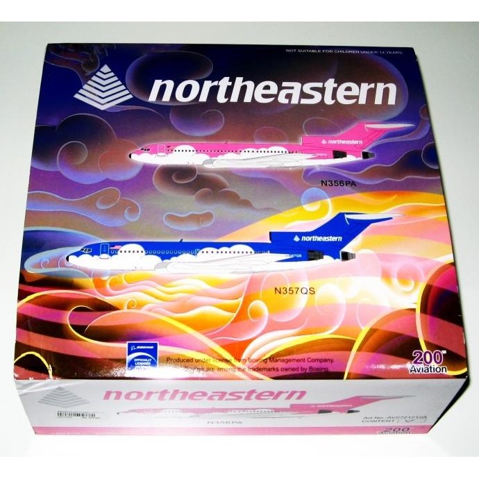 Diecast Pesawat AV200 1/200 - B727-100 Northeastern "Pink Cloud"