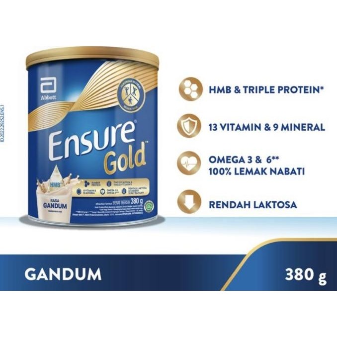 

ENSURE GOLD RASA GANDUM 380gr - susu lansia - lanjut usia H24S
